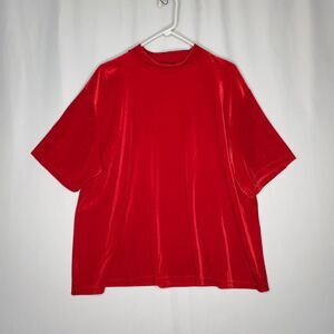 Ashley Stewart Velvet Top Women 26/28 Red